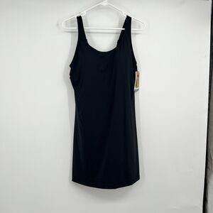 NWT Duluth Trading Suit Up Built In Bra Swim Dress 12 Black Swimming Swimsuit